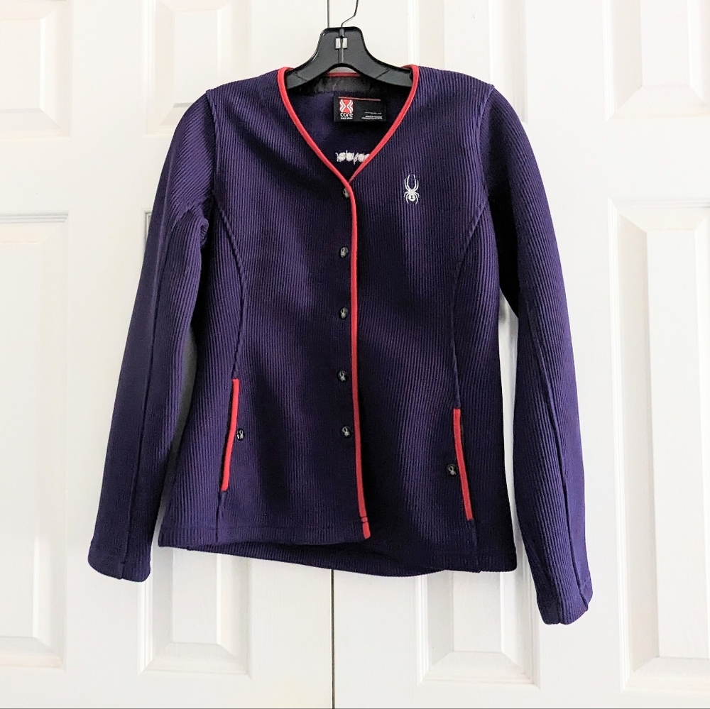 SPYDER Core Sweater Ribbed Snap Button Cardigan Jacket - Picture 1 of 5